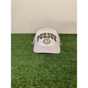Vintage Purdue Boilermakers hat cap snap back white gold football Zephyr mens